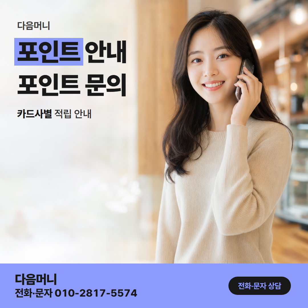 다음머니 대구카드깡 적립 내역